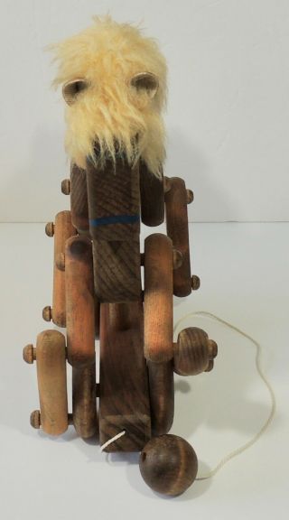 Vintage Wood Pull Along Horse With Ball Pull EUC 4