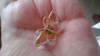 Norway Sterling Silver Enamelled Butterfly Brooch Pin Small