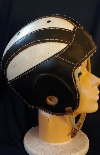 Vintage 1940 ' s Harry Gilmer Youth Size Large 5501 Sporting Goods Football Helmet 2