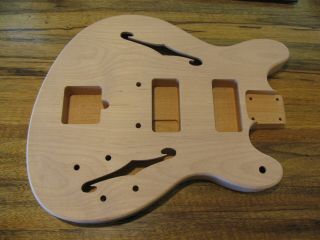 Saylor Unfinished Alder Vintage Starcaster Jazz Style Semihollow Body 3 10oz