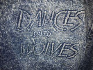 Vtg 90s Dances With Wolves Denim Jean Jacket Sz XL ACID Stone Wash Movie Crew 4