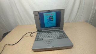 Vintage Toshiba Satellite T2130cs Laptop Windows 3.  11 Ms Dos Retro Gaming