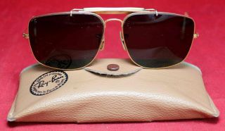 Ray Ban 62[]14 Outdoorsman Aviator Sunglasses - Gold - Tone Frames - Vintage