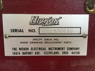 VINTAGE HICKOK 6000A TUBE TESTER WITH MANUALS RE - CALIBRATED 2007 2