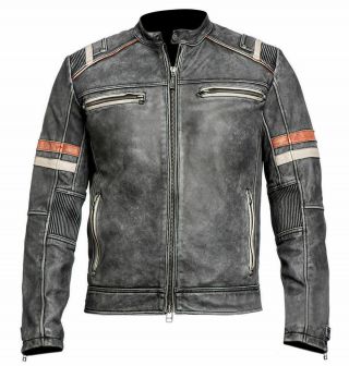 Men ' s RAF Aviator B3 Bomber Cafe Racer Real Sheep Skin Biker Leather Jacket 5