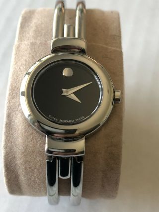Movado Ladies Harmony Watch 84 A1 809 A Museum Black Dial Stainless Steel Quartz