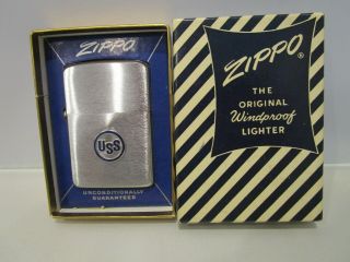 Vintage Zippo Lighter - Uss - Us Steel Corporation Pat.  2517191 Nib