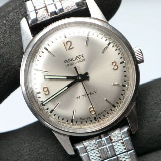 Vintage Gruen Precision 17j N510ss Men’s Wristwatch 1960’s Runs