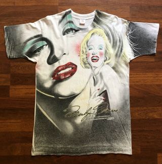 Vintage 90s Marilyn Monroe All Over Print Single Stitch T - Shirt Mens Large Rare