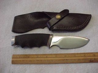 Rare Vintage Gerber Model 400 Fixed Blade Finger Grip Hunting Knife W Sheath