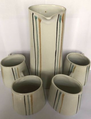 Vintage Mid Century Modern Studio Pottery Coffee Set Made In Washington Vermont