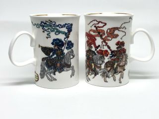 Vintage 2 Gucci Fine Bone China Coffee Mugs Tea Cups Rare Made In England
