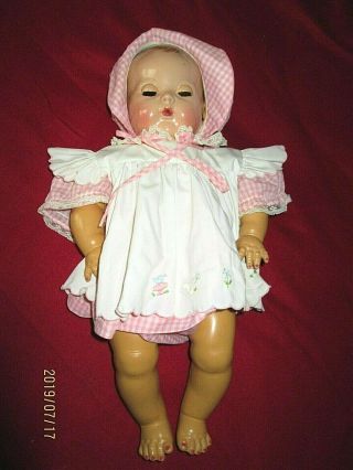 Vintage Effanbee Dy - Dee Baby Doll 20 " Applied Ears Molded Hair