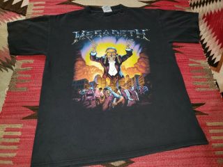 Nos Vtg 1991 Megadeth Metal Rock Concert Tour 80s 90s Music Band T Shirt 40 M