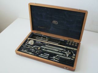 Vintage 1920s E.  O.  Richter & Co.  Pracision Drafting Drawing Tool Set In Case