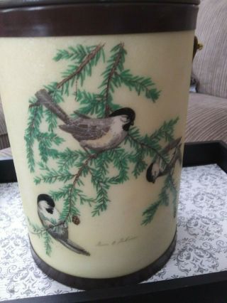 Vintage Bacova Guild large ice bucket red birds and other birds by Grace Gilmore 2