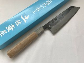 Kitchen Knife Santoku Hand Made Steel Blade Wood Handle Box Japanese Vtg W85