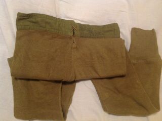 Ww2 U.  S.  O.  D.  Longjohn Underwear Size 30 Dated 1943 Look,