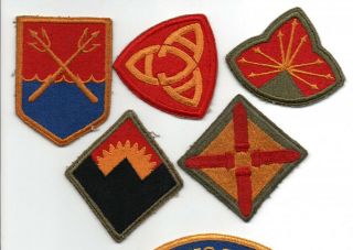 5 Different World War Ii Us Army Coast Artillery Defense Anti - Aircraft Patches
