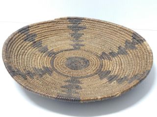Antique / Vintage Apache Indian Basket Tray - C.  1890 - 1920 - Grt Dsgn,  Patina