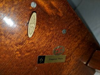 Gorgeous Vtg Italian Wood Inlay Music Box Table Hidden Storage The Emperor Waltz 8