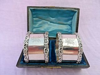 Old Fully Hallmarked Cast Solid Silver Napkin Rings 90g