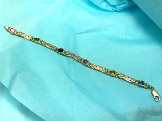 Vintage Italy Solid 14k Yellow Rose Gold Screw Link 7 1/2 Bracelet 11.  6 G B.  B.