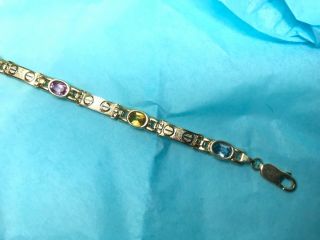Vintage Italy Solid 14K Yellow Rose Gold Screw Link 7 1/2 Bracelet 11.  6 g B.  B. 5