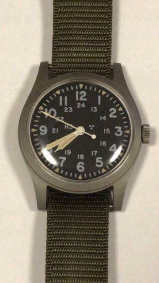 Hamilton Us Military Mechanical Watch H3 Mil - W - 46374b 1979 Vintage