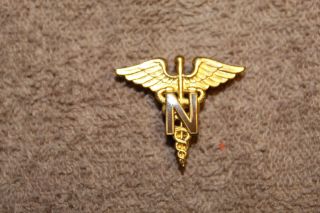 Early Ww2 U.  S.  Army Medical Nurse Corps Officers " N " Collar Insignia