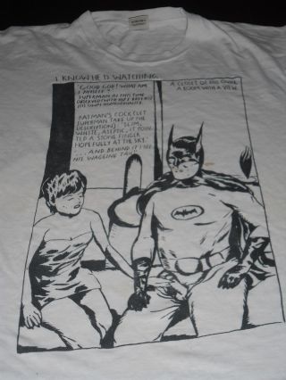 Raymond Pettibon - T Shirt,  Batman Handjob,  Black Flag,  Rare,  Art,  Vintage,  Dim Stars