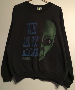 Vintage Mens Crewneck Sweatshirt Xl Area 51 Xtreme Aliens We Are Not Alone 90’s