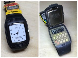 Rare Vintage Casio Ftp - 10 Flip Top Calculator Watch Nos Htf Nib Japan