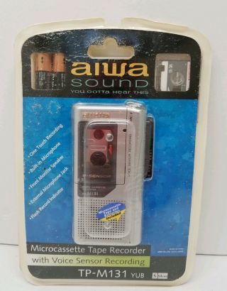 Aiwa Tp - M131 Microcassette Voice Recorder.  Vintage.