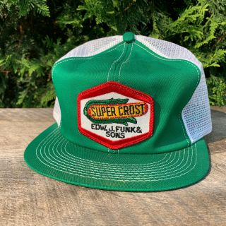 Vintage Crost Mesh Snapback Trucker Hat Cap Patch K Brand Made In Usa
