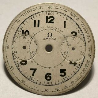 Vintage Omega Chronograph Dial For Caliber 33.  3 Screwback Case 40 