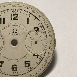 Vintage Omega Chronograph dial for caliber 33.  3 screwback case 40 ' s 2