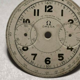 Vintage Omega Chronograph dial for caliber 33.  3 screwback case 40 ' s 3