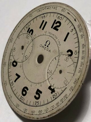 Vintage Omega Chronograph dial for caliber 33.  3 screwback case 40 ' s 4