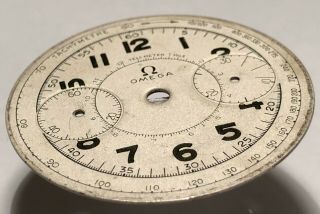 Vintage Omega Chronograph dial for caliber 33.  3 screwback case 40 ' s 5
