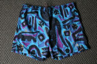 Vintage 90s Nike Acg Abstract Shorts Swimming Trunks Size Large All Over Print