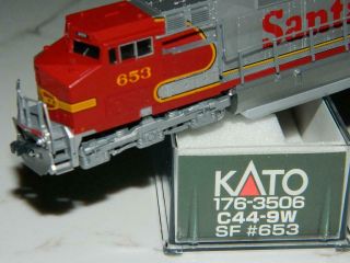 Kato N Scale 176 - 3506 Ge C44 - 9w Loco Santa Fe 653 " Dash 9 " Nos/vtg