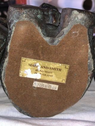 Rare Maitland - Smith Bronze Patina See,  Hear,  Speak No Evil Wise Elephant SET 9
