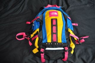 The North Face Vintage Back Pack Yellow Pink Multi Hot Shot Asia Exclusive Old