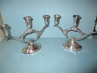 Silver Plate Eternally Yours Candelabra Candlestick Candle Holders