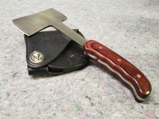 Vintage Buck 106 Hatchet Axe Knife Near Rare Wood Handle Survival Sheath