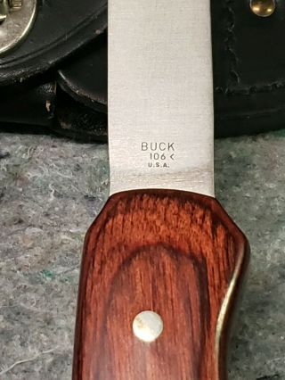 Vintage Buck 106 Hatchet Axe Knife Near Rare Wood Handle Survival Sheath 5