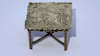 Antique Solid Silver Miniature Table Halmarked By S.  B.  L Of London Exceptional