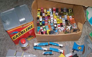 Vintage Galoob Micro Machines 80 cars/trucks,  Aitcraft carrier,  Gas Can,  Garage 2