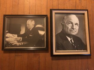 Two (2) Vintage Harry S.  Truman Inscribed & Personalized Hand Signed Pictures